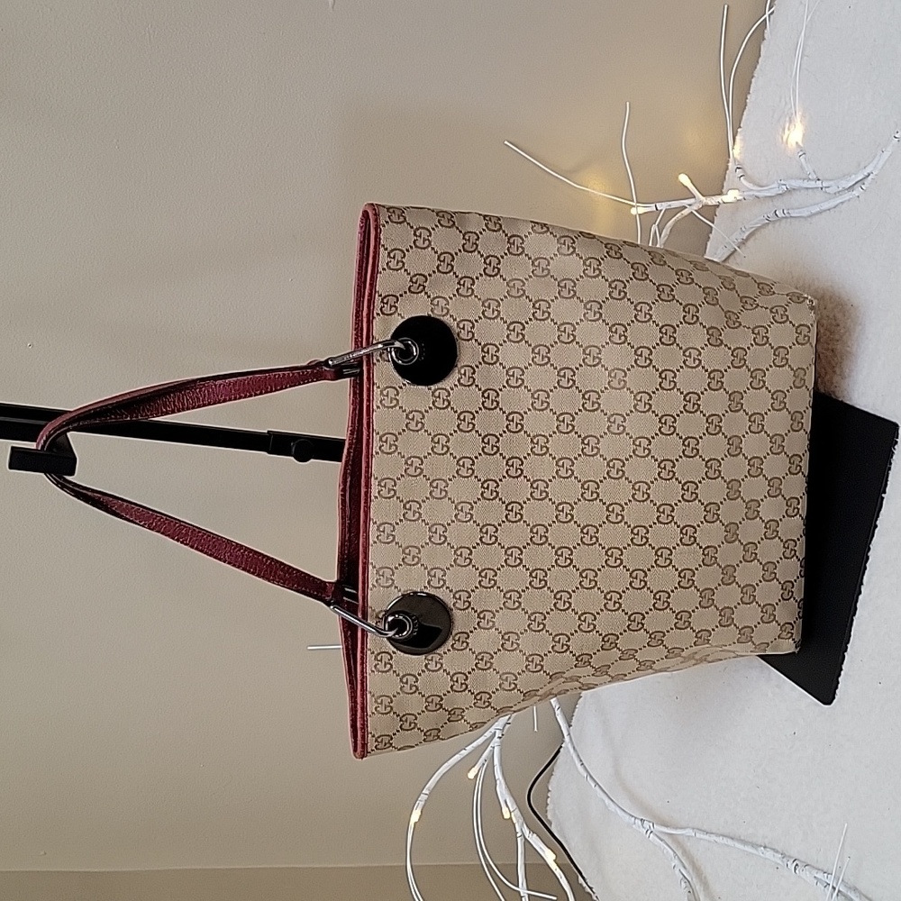 Authentic Gucci GG Canvas Lg Eclipse Bag